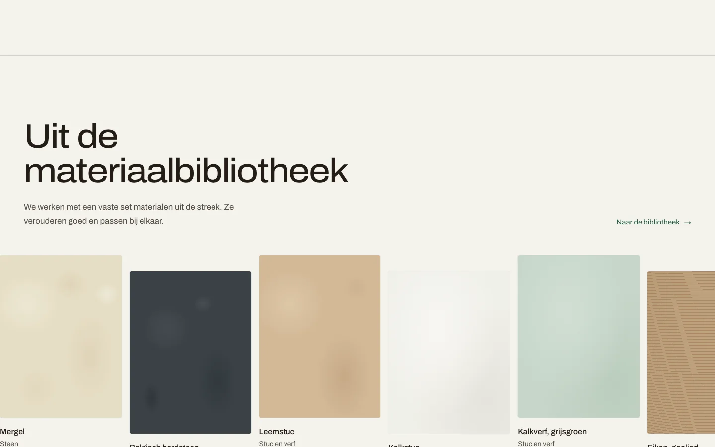 The Daalwerk materials library: marl, bluestone, loam plaster, lime paint and oak