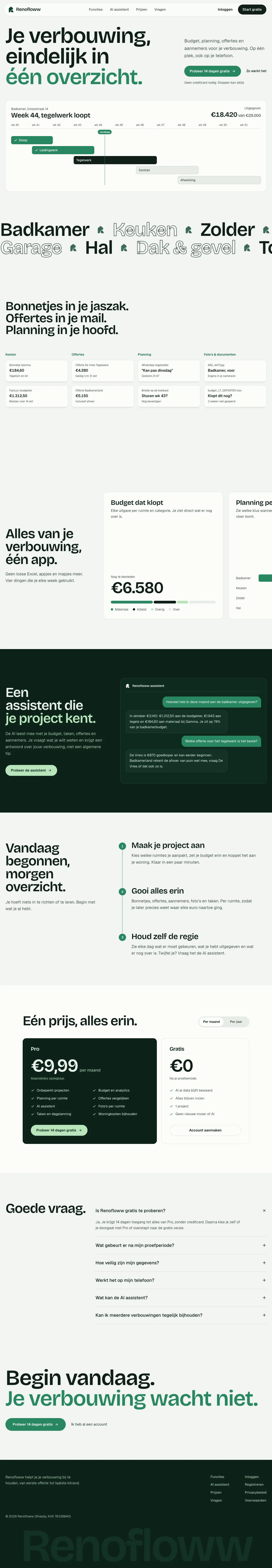 The full Renofloww homepage, top to bottom